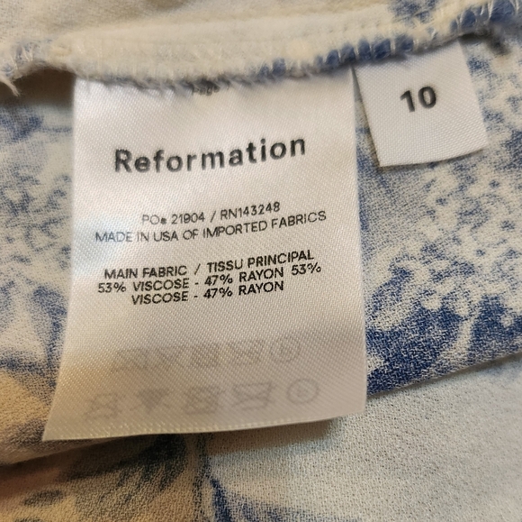 Reformatipn MARGOT Skirt, Blue Toille. EUC, Size 10 - Picture 4 of 11